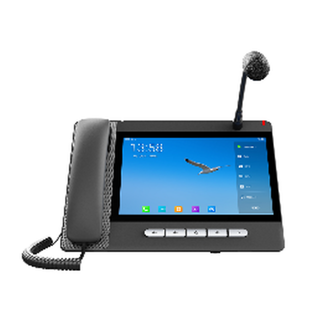 Featuring a Goose-neck microphone and a large touch screen, Fanvil A32i is an Android console IP…