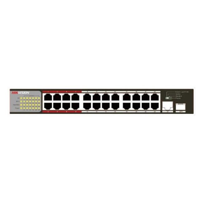 HIKVISION 24 Port Fast Ethernet 10/100Mbps Smart POE Switch - low power 230 W.