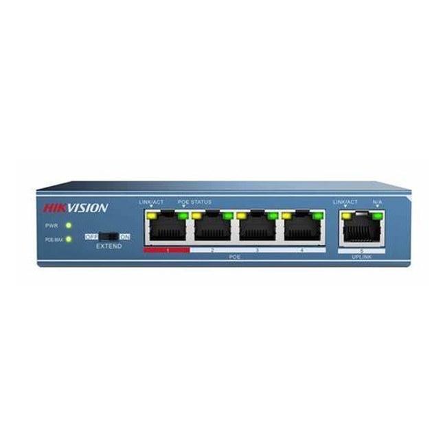 HIKVISION 4 Port 10/100Mbps Fast Ethernet Smart POE Switch high power - 60 W