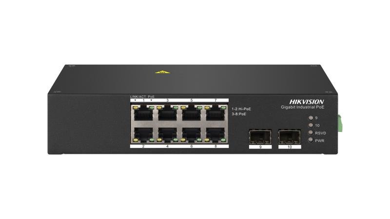 [DS-3T0510HP-E/HS] HIKVISION 8 Port Gigabit Unmanaged Harsh POE Switch including the power adapter .