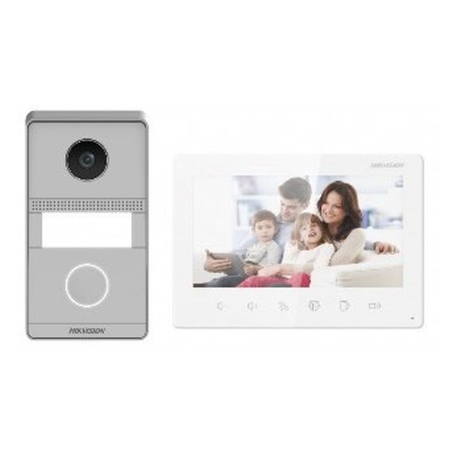 HIKVISION 2-Wire ColorVU 24H/Day Analog Intercom Kit ( DS-KV1101-ME2/Surface x1 + DS-KH1200 x1 )…