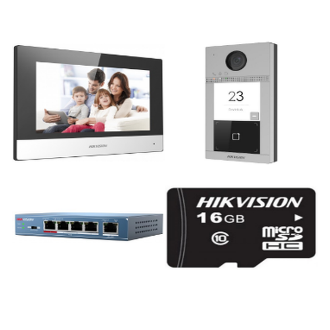 IP video intercom kit - POE with switch .
