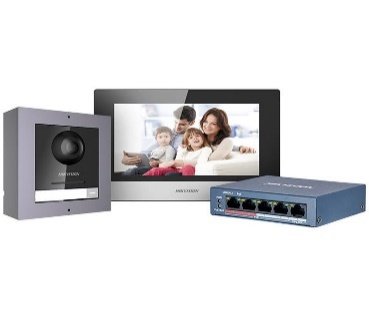 [DS-KIS602] HIKVISION Video Intercom KIT 1PC DS-KD8003-IME1/Surface, 1PC DS-KH6320-WTE1 and 1pc 4 port standard…