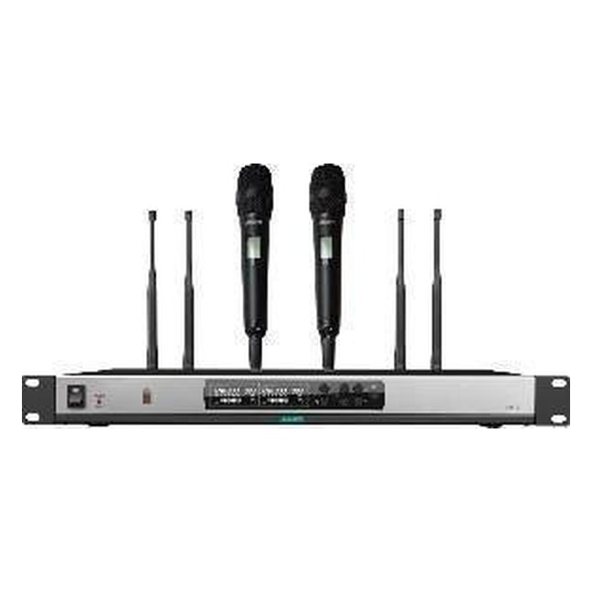 True Diversity UHF Wireless Microphone System (2 hand-held mic)