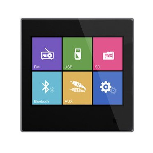 2x10W Touch Screen Wall Mount Music Amplifier with FM/SD/Bluetooth/AUX