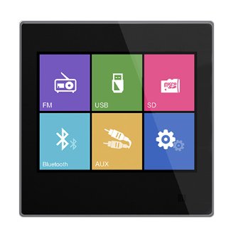 [DM837B] 2x10W Touch Screen Wall Mount Music Amplifier with FM/SD/Bluetooth/AUX