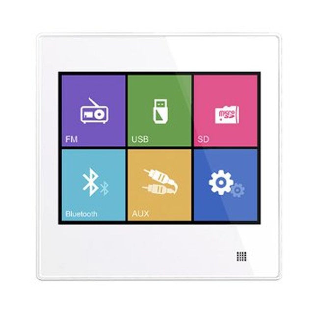 [DM837W] 2x10W 1-Channel Touch Screen Wall Mount Music Amplifier with FM/SD/Bluetooth/AUX