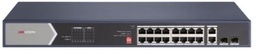HIKVISION 16 Port Gigabit Unmanaged POE Switch - 250 W 12 × gigabit PoE ports, 4 × gigabit Hi-PoE…
